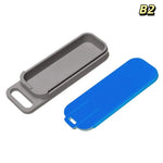 boîte rangement câbles gris jaune bleu texture mat moderne anneau fixation portable sécurisée