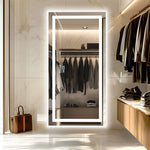 miroir courtoisie led blanc mural moderne notes musicales violettes affichage numérique