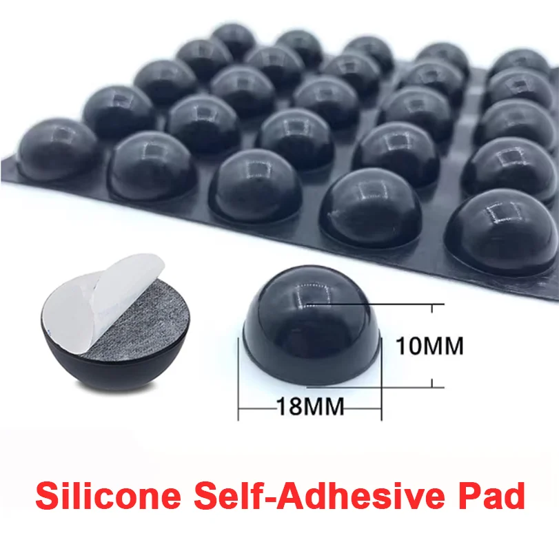 pads autoadhésifs silicium ronds noirs anti dérapage choc amortisseurs 16mm 18mm 20mm modernes