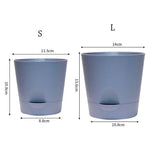cache pot moderne auto arrosant plastique texture mat couleur bleu rose clairintérieur extérieur