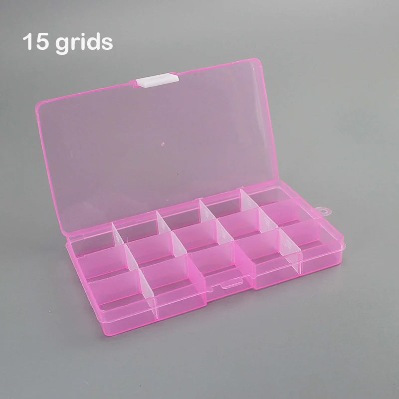 boîte rangement transparente 15 compartiments pratique réutilisable modulaire bijoux articles divers plastique respectueux environnement