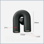 applique murale led moderne minimaliste gris noir marron deux lumières fixée mur chambre salon