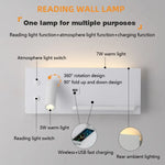 lampe murale moderne charge sans fil port usb noir bronze blanc