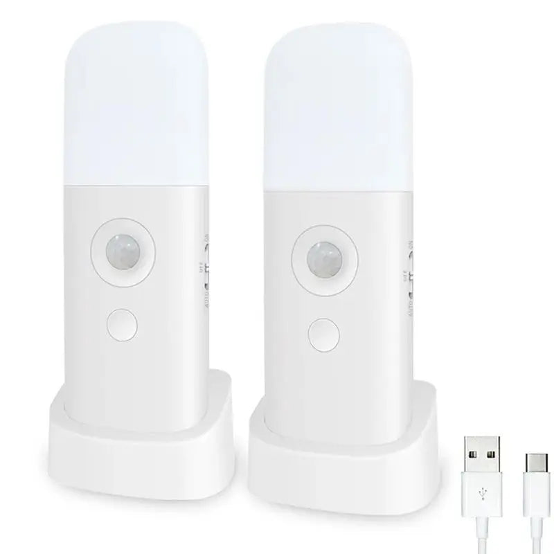 veilleuse led détecteur mouvement rechargeable usb blanc jaune moderne chambre table