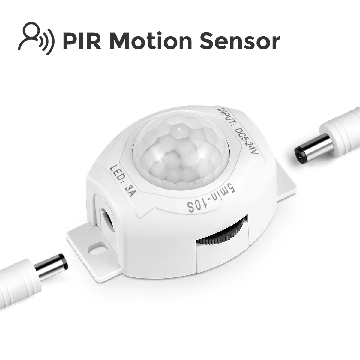 détecteur mouvement led blanc moderne adhésif réglable détection temporaire 40mm 35mm 22mm