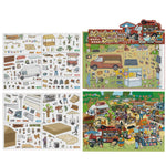 stickers decoratifs illustration marche animaux personnes cartoon facile poser opaques variées couleurs