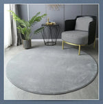 tapis rond bleu uni moderne maison chambre extérieur décoration polypropylène polyester lavage mécanique