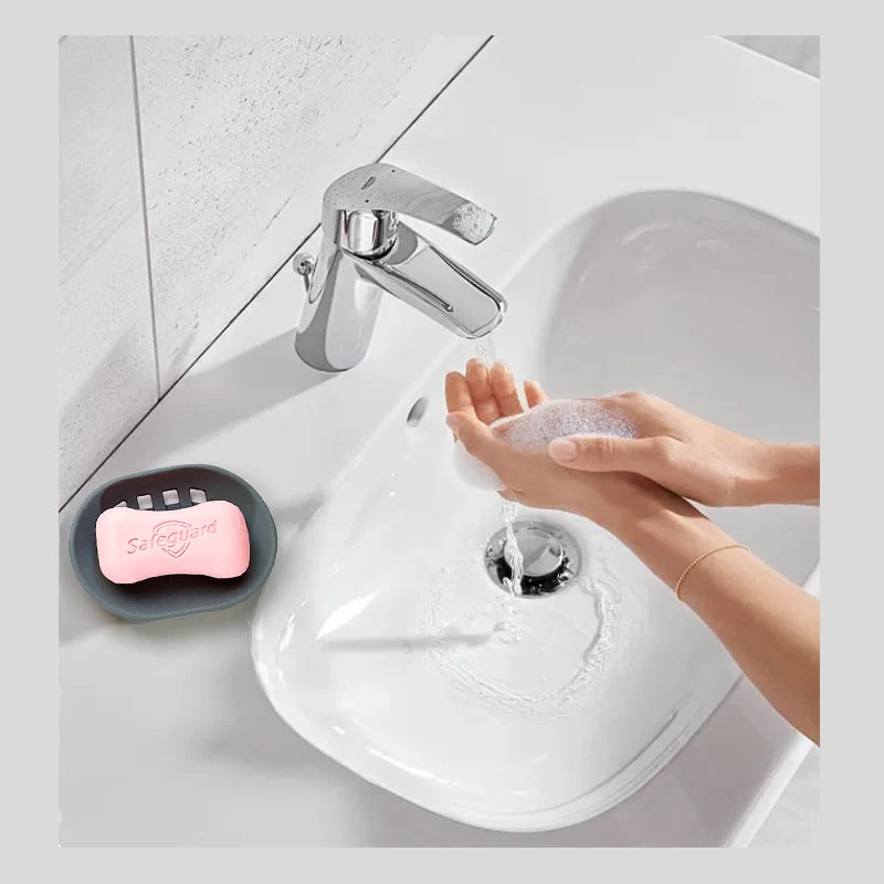 support savon silicone noir gris bleu moderne adhésif auto drainant évier salle bain éponge