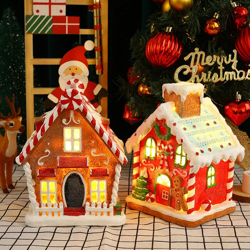 Décoration de sapin pain d'épice LED couleur jaune fluo