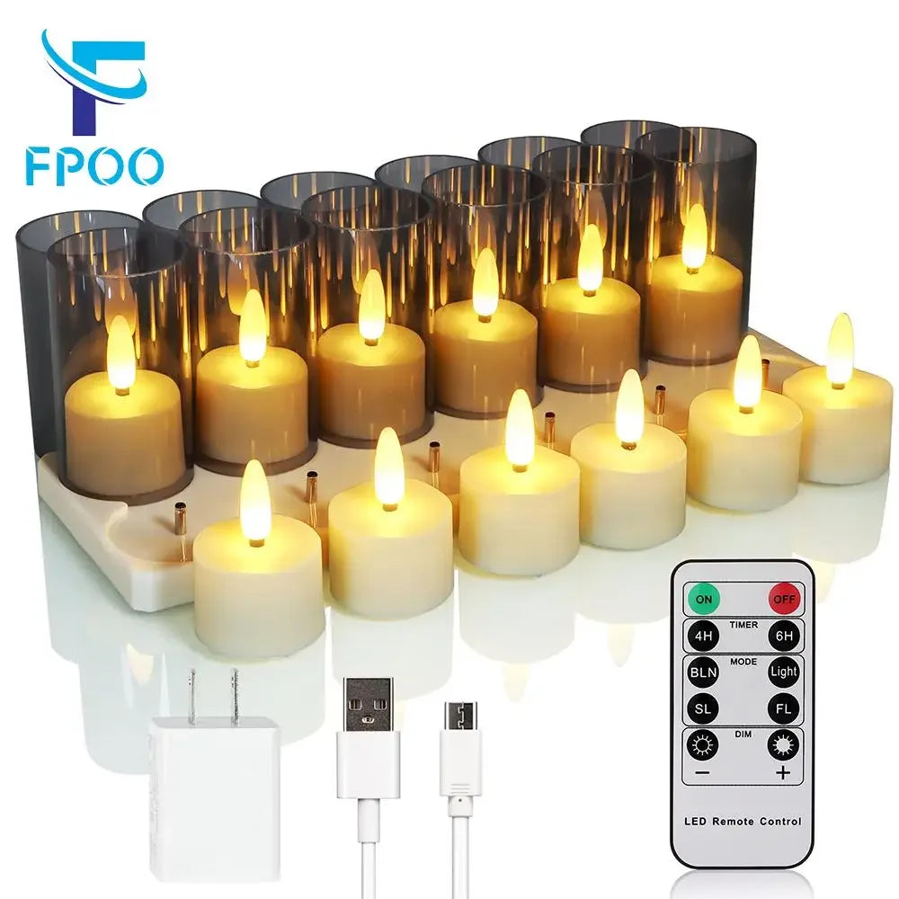 bougies led rechargeables sans flamme blanc modernes télécommande décoration intérieure noël mariage