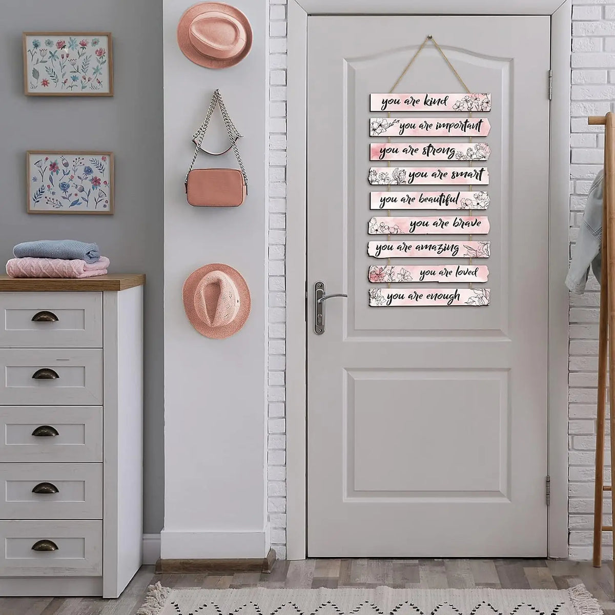 Pancarte bois blanc avec texte inspirant
