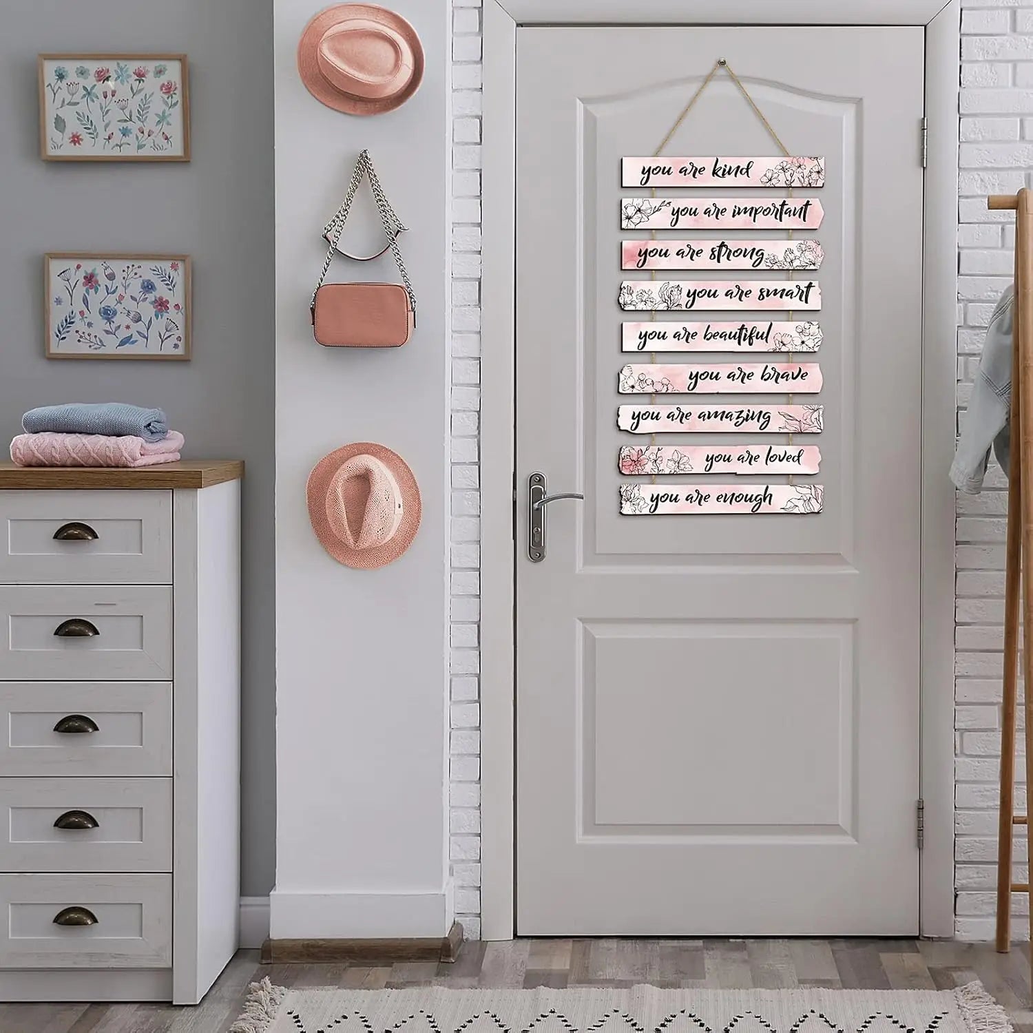 Pancarte bois blanc avec texte inspirant