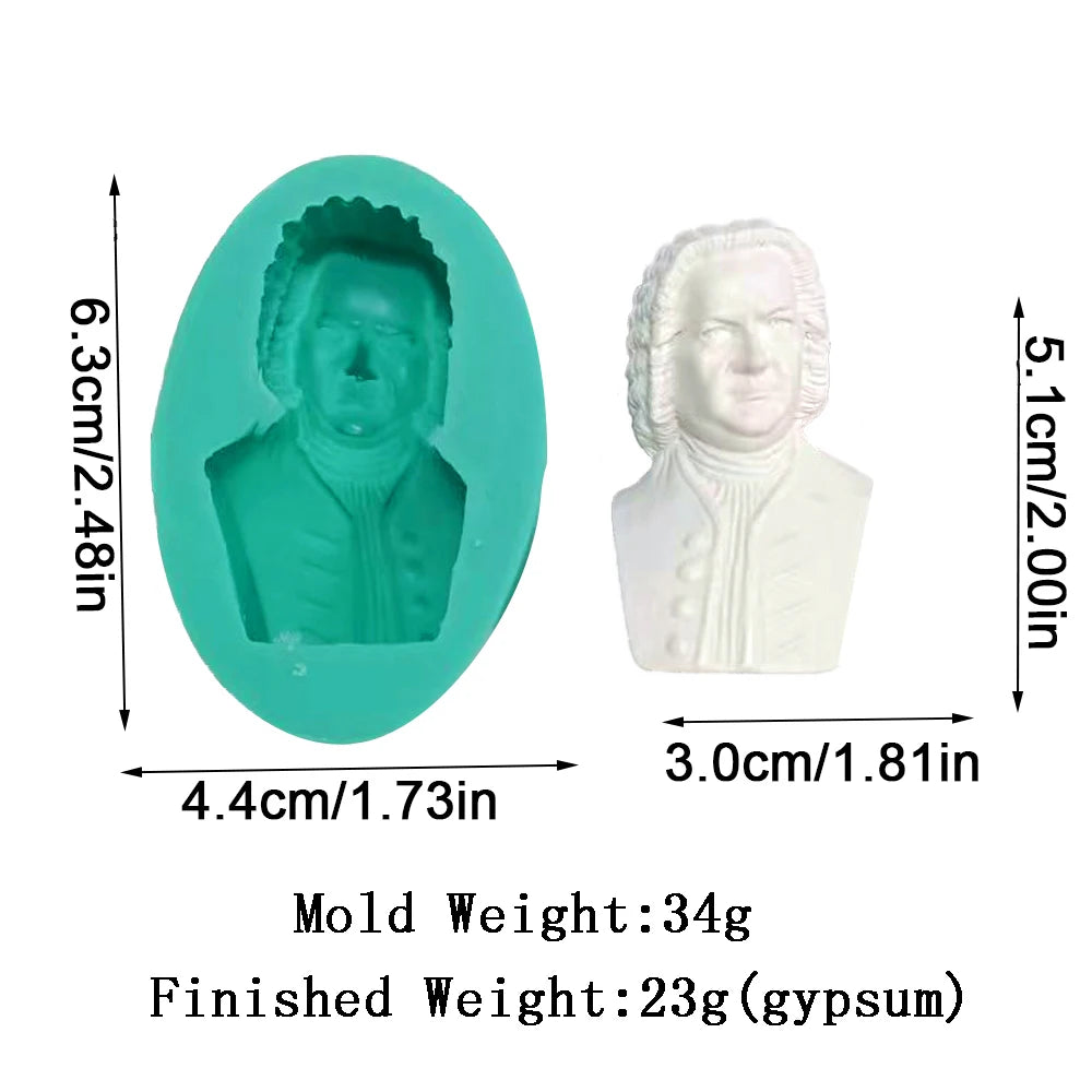 moules silicone bustes sculptés classiques aromathérapie gypse résine époxy decoration gâteau blanc vert