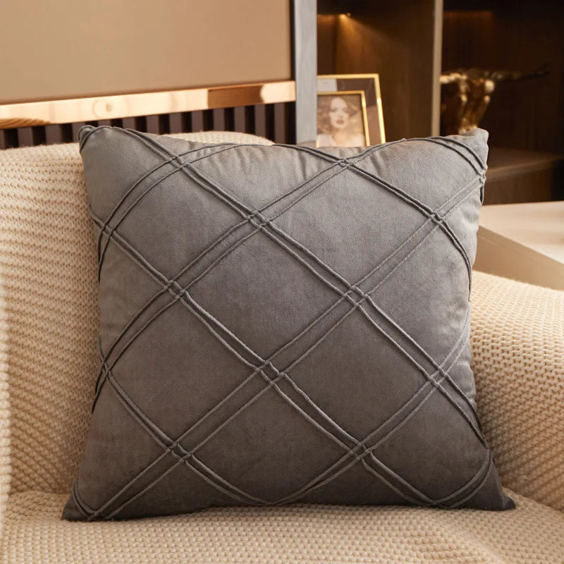 coussin décoratif velours rose moderne amovible lavable 45x45cm américain coussin carré motifs géométriques