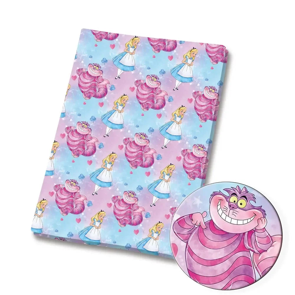 tissu coton polyester motif chatons roses couronnes rubans couture bricolage enfant 140x50cm