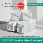 pots plantes plastique moderne blanc cactus succulents lithops drainage decoration maison