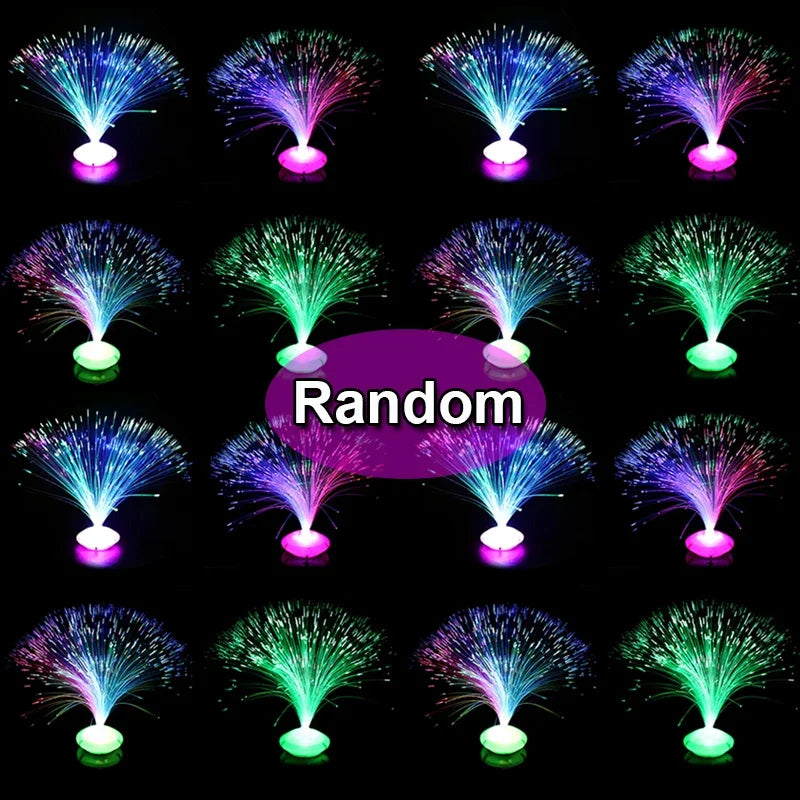 lumière led fibre optique colorée clignotante base circulaire adhésive multi couleurs violet bleu vert