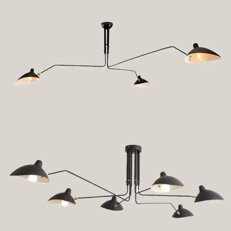 suspension lumineuse moderne industrielle led fer noir blanc toucher interrupteur