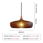 lampe suspendue moderne marron clair rayures horizontales câble noir ajustable salon chambre