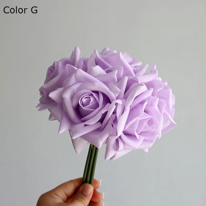 bouquet roses artificielles soie blanc rose pâle rouge décoration mariage intérieur élégant fixations ruban
