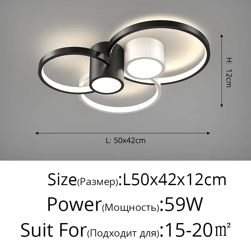 plafonnier led carré moderne minimaliste noir blanc géométrique chambre décoration maison