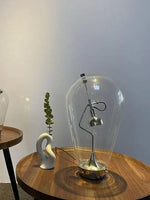 lampe poser transparente moderne interrupteur tactile câble électrique argenté étude chambre coucherDecorationMaison