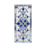 vitrail floral art nouveau opaques adhésif vert blanc bleu rose doré
