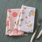 serviettes table multicolores fleurs fruits coton réutilisables moderne floral annuel doré maison fête repas