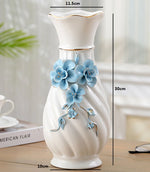 vase porcelaine céramique fleurs relief blanc classique moderne décoration table
