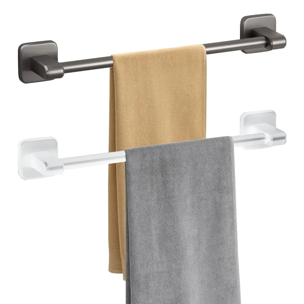 porte serviettes mural moderne gris blanc adhésif autoinstallation aluminium 30cm minimaliste organizer towel bar