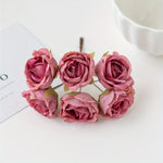 bouquet artificiel roses vintage romantique anniversaire mariage baby shower intérieur feuillets verts