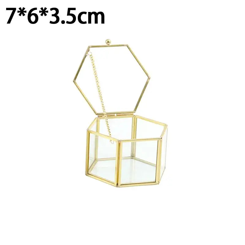 boîte bijoux transparente dorée chaîne blanches moderne élégante rangement accessoires mariage quàsucculentes