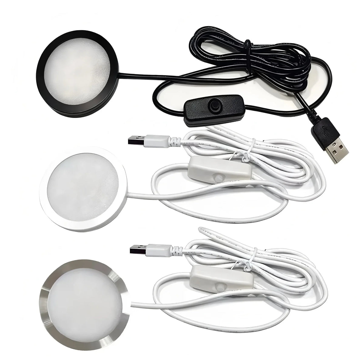 lampe led blanc moderne adhésive 60mm câble 1500mm interrupteur 5v led autoinstaller