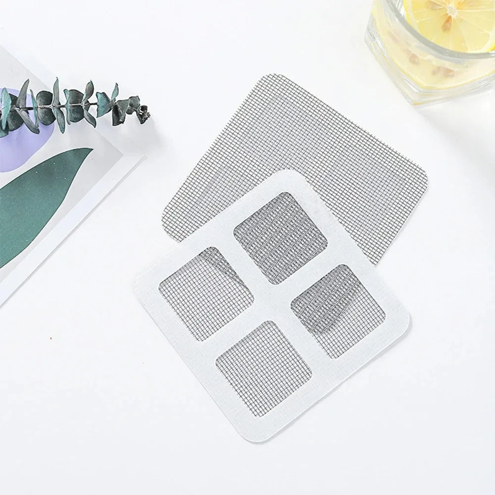 filets fenêtre adhésifs gris clair maille fine moderne réparation anti moustiques 10cm 10cm pack