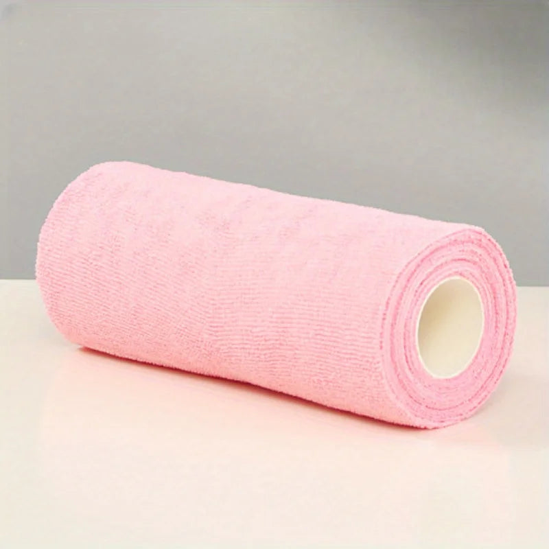 serviettes cuisine microfibre rose clair douces absorbantes modernes pratiques 20 pièces rouleau