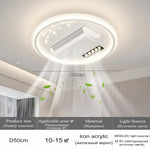 lampe led moderne télécommande ventilateur blanc grille leds chambre salon lumière blanche