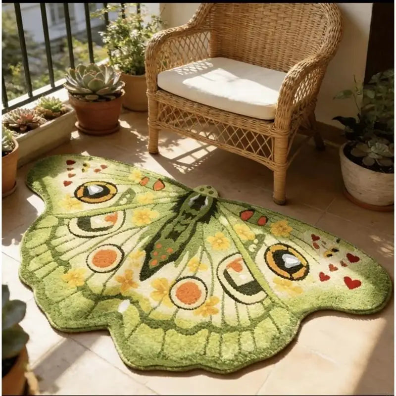 tapis papillon multicolore moderne polyester antidérapant salon chambre coucher doux