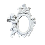 cadre photo rétro or relief floral baroque vintage shabby chic angel figurine round rectangular