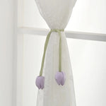accessoires fenetre tulipe moderne rose violet blanc adhésif rideau polonais