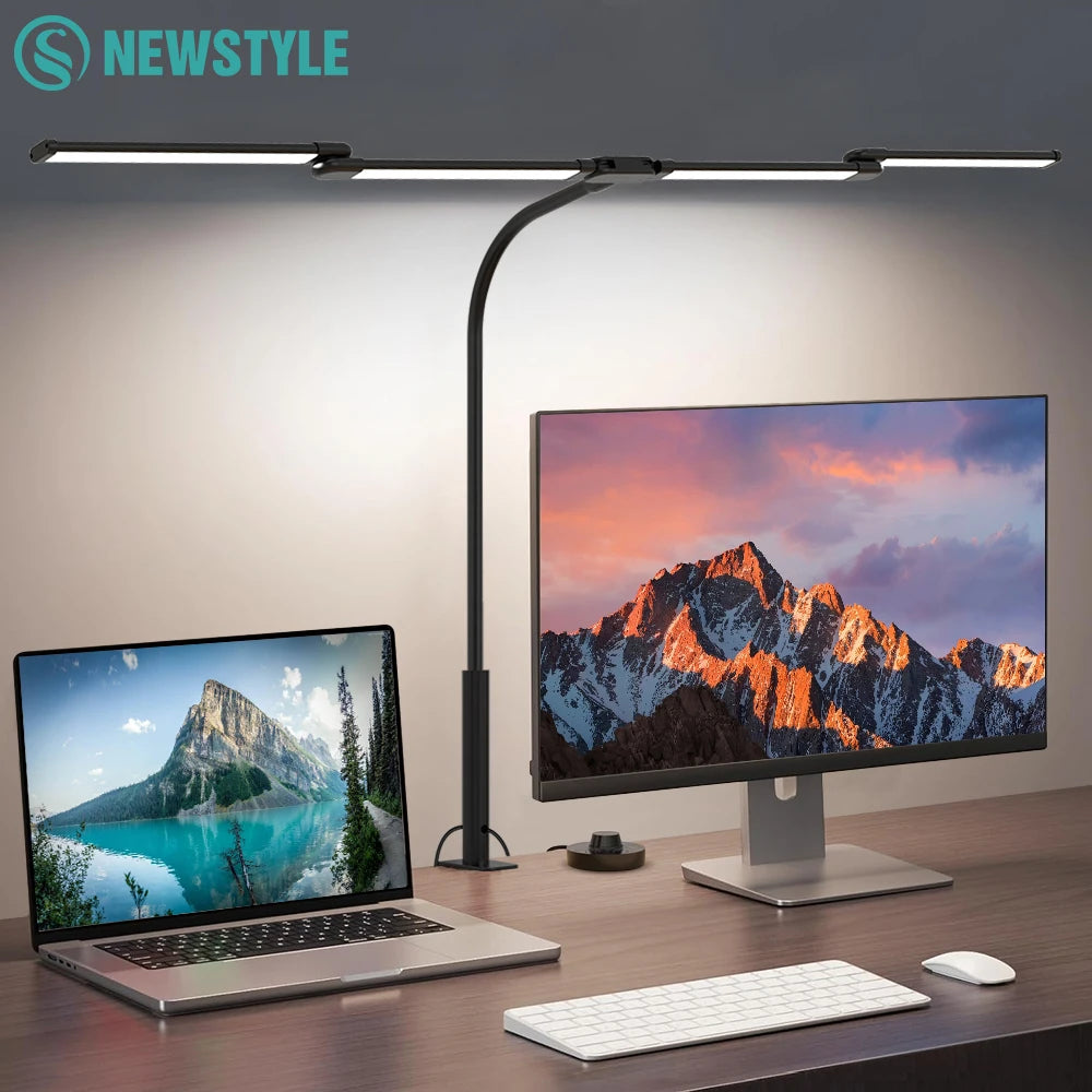 Lampe LED moderne noire pince étau 24W gradation continue ABS aluminium