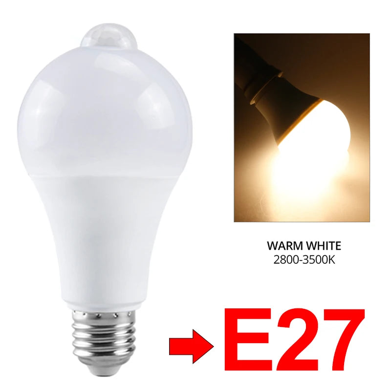 veilleuse led 12w 15w 18w 20w e27 b22 blanc moderne détecteur mouvement sécurité nuit