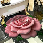 tapis bain doux motif rose 3d fleurs modernes antidérapant absorbant salle d'eau