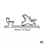 décoration murale minimaliste autocollant silhouette wc douche noir