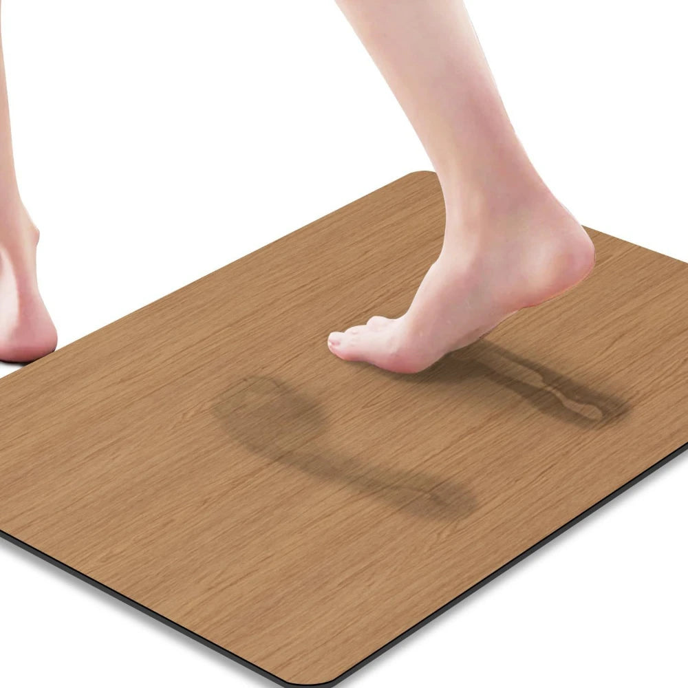 tapis bain antidérapant moderne gris noir marron clair imprimé marbré minimaliste