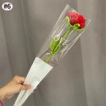 bouquet fleurs artificielles tricotées crochet artisanales décoration maison cadeau mariage fleurs décoratives