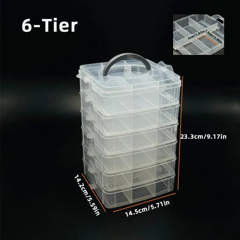 boîte rangement transparente empilable moderne poignée noire colorées bijoux organisation jouets elastiques
