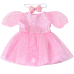 Jupe tutu rose bleu princesse tulle sequins dorés argentés motifs fleurs