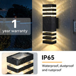 lampe murale extérieure moderne noire rayures horizontales ip65 e27 vis fixations 2000 82000lm