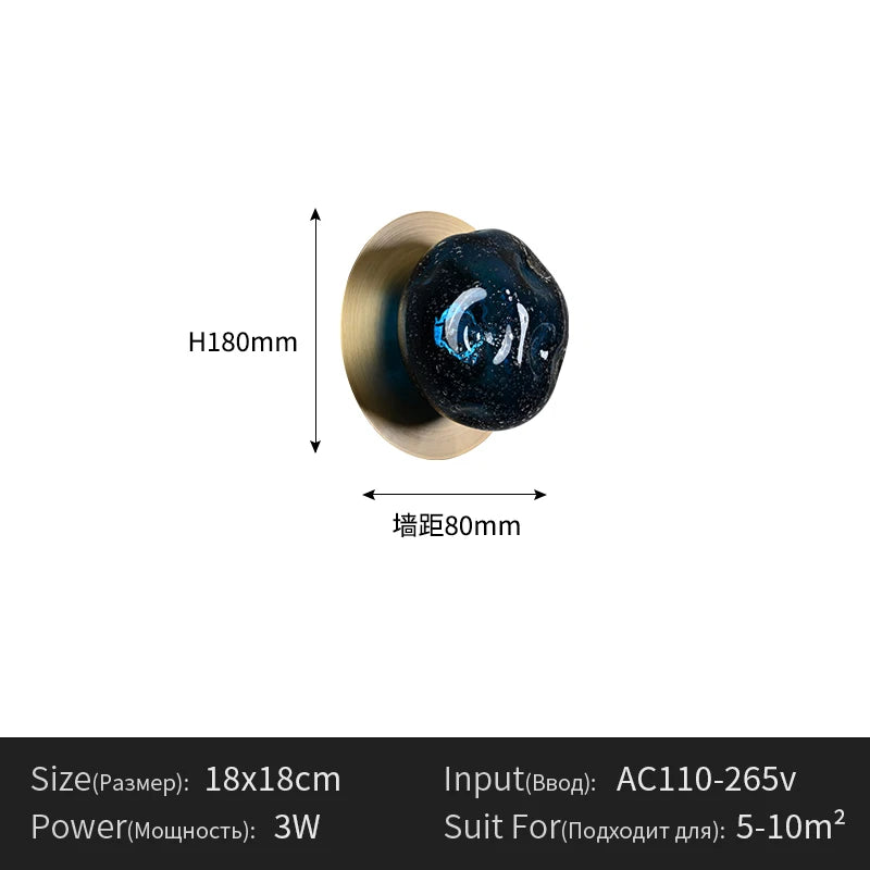 applique murale contemporaine minimaliste adhésive led noir blanche bleue dorée