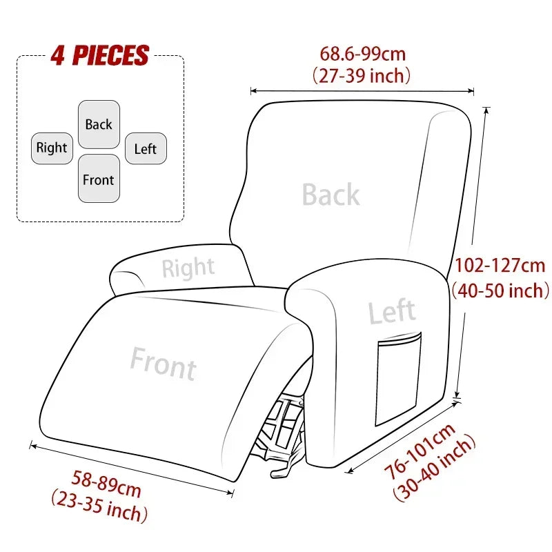 housse fauteuil relax inclinable feuilles imprimées gris clair moderne adhésif lavable printemps été